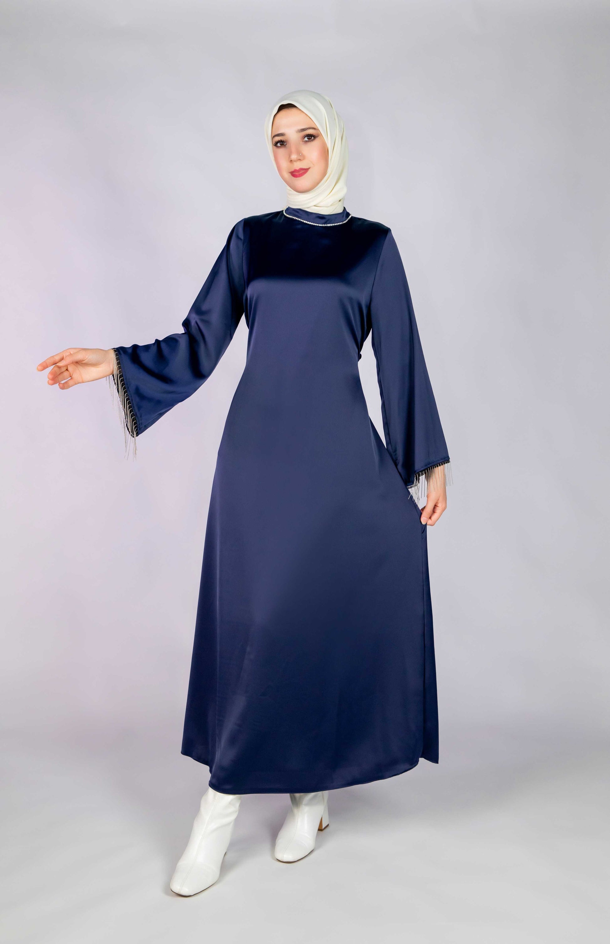 dark blue night dress Heya Night Dress – Nasli Store